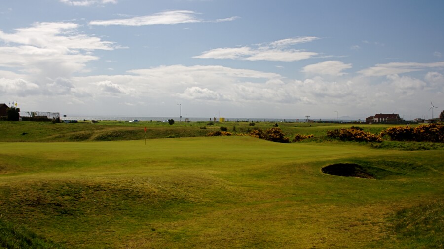 Leven Links golf course in Fife - sea