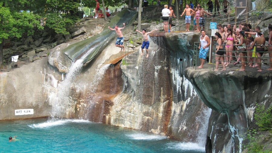 Mountain Creek Waterpark - cliff jump
