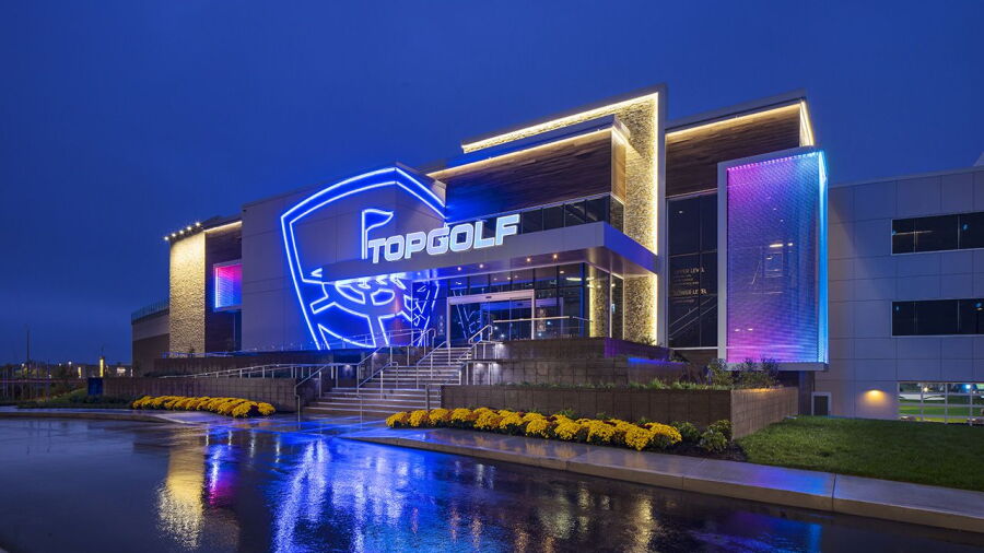 Topgolf Fishers by night