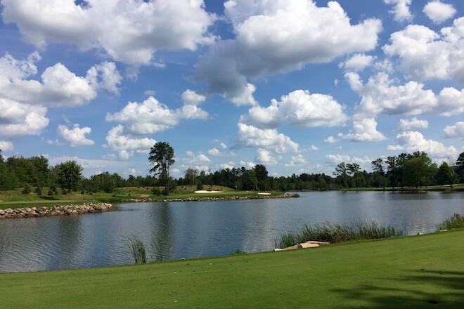 Most holes at SentryWorld retain their original corridors, but not all of them. The par-3 12th is completely new, and captivating.