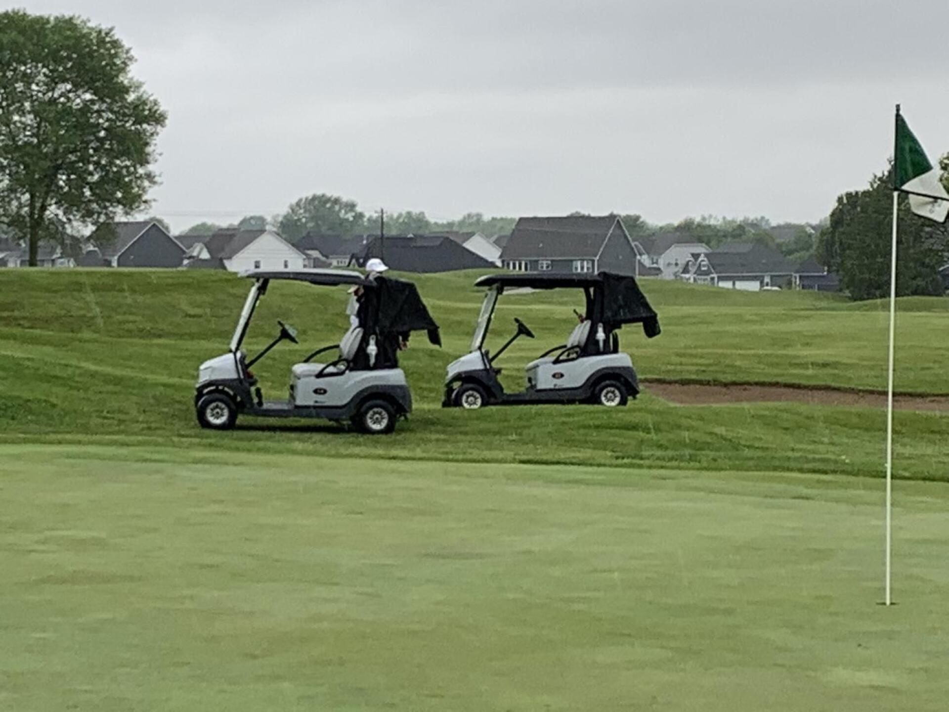 Lazy golfers park next to green to putt (Photo submitted by e5dDR1ssbKxmrEJKnsTd on 05/28/2022)