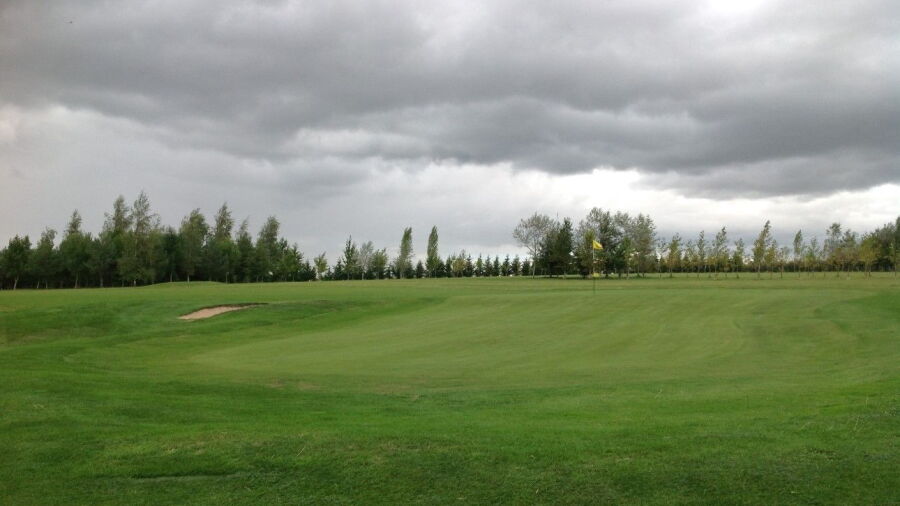 1st green and bunker at South Cerney