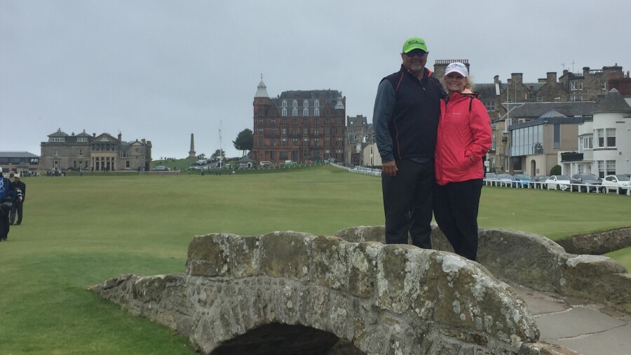 The Swilcan Bridge pose