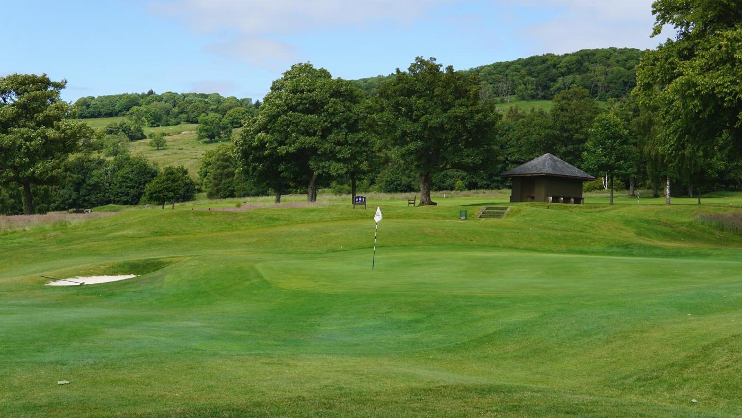Hole 9, par-4, 391: This green complex will test—depending on where your approach shot lands—your bunker game, or perhaps your chipping and putting. (Photo submitted by AptlyLinked on 06/22/2024)