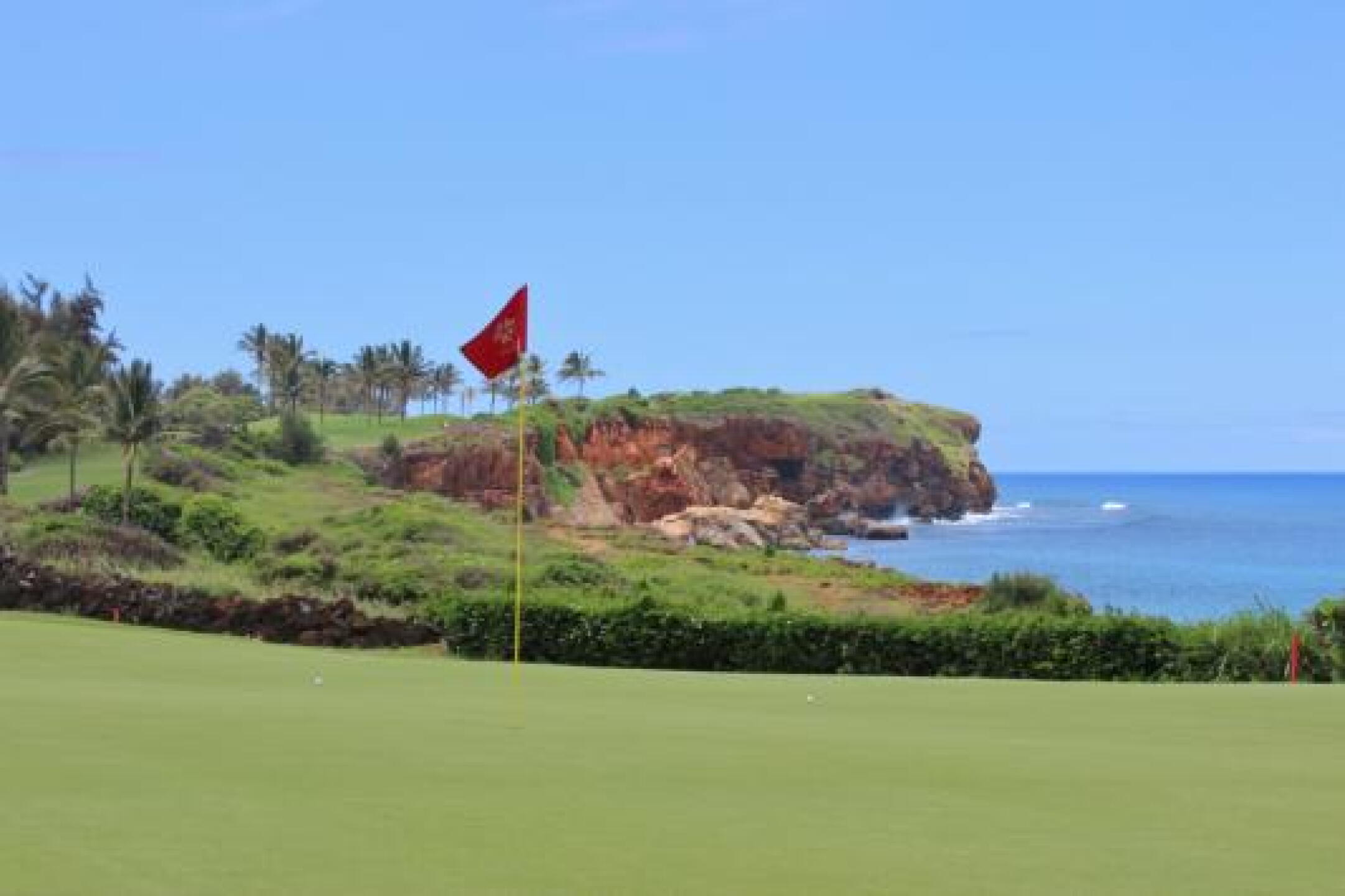 The par-5 16th hole at Poipu Bay runs along a sea cliff. (Photo submitted by JasonDeeganGA on 01/29/2014)