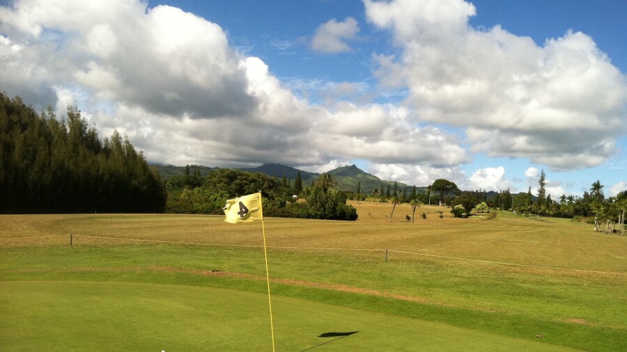 Kukuiolono Golf Course on Kauai - mountains