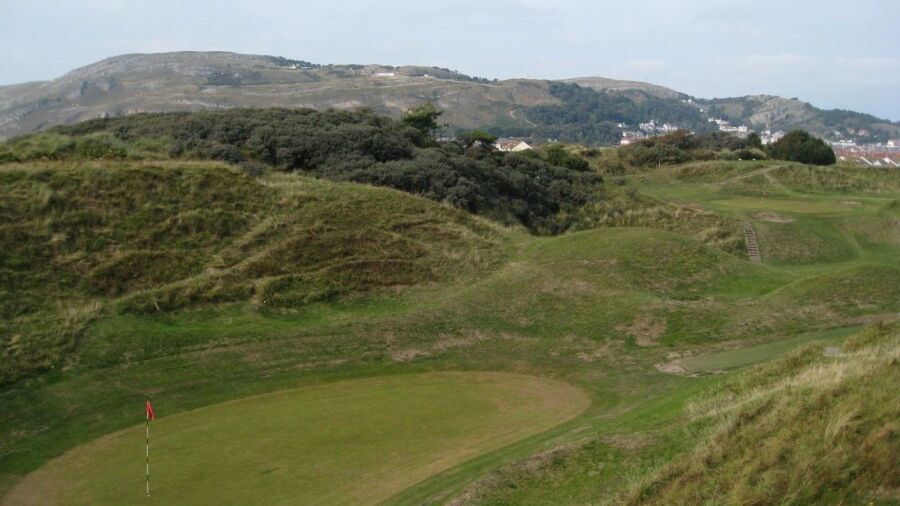 16th and 17th greens at North Wales Golf Club