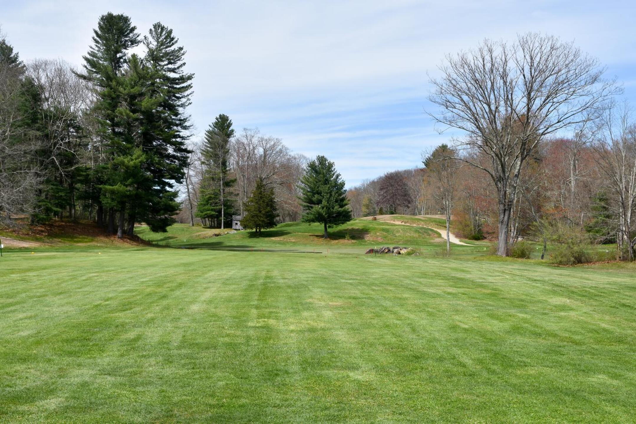 Sixteen is the #3 index. Off the tee you must find an awkward landing zone over the stream. The second shot is even tougher. (Photo submitted by AptlyLinked on 04/30/2026)