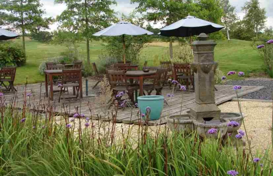 Relax outside the clubhouse