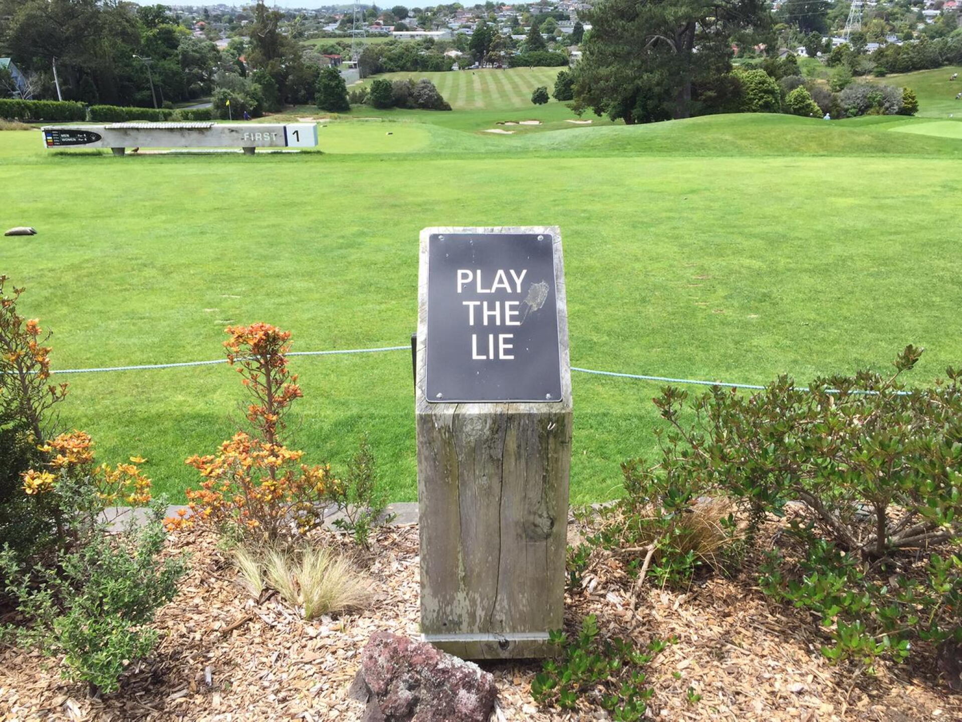 Sign on the 1st tee (Photo submitted by GolfGuy7745 on 12/08/2015)