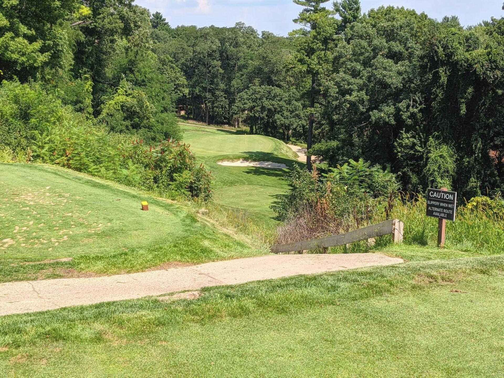 The signature downhill 3rd. Look to the right to see a great view of Green Lake. (Photo submitted by GolferJake78 on 08/21/2021)