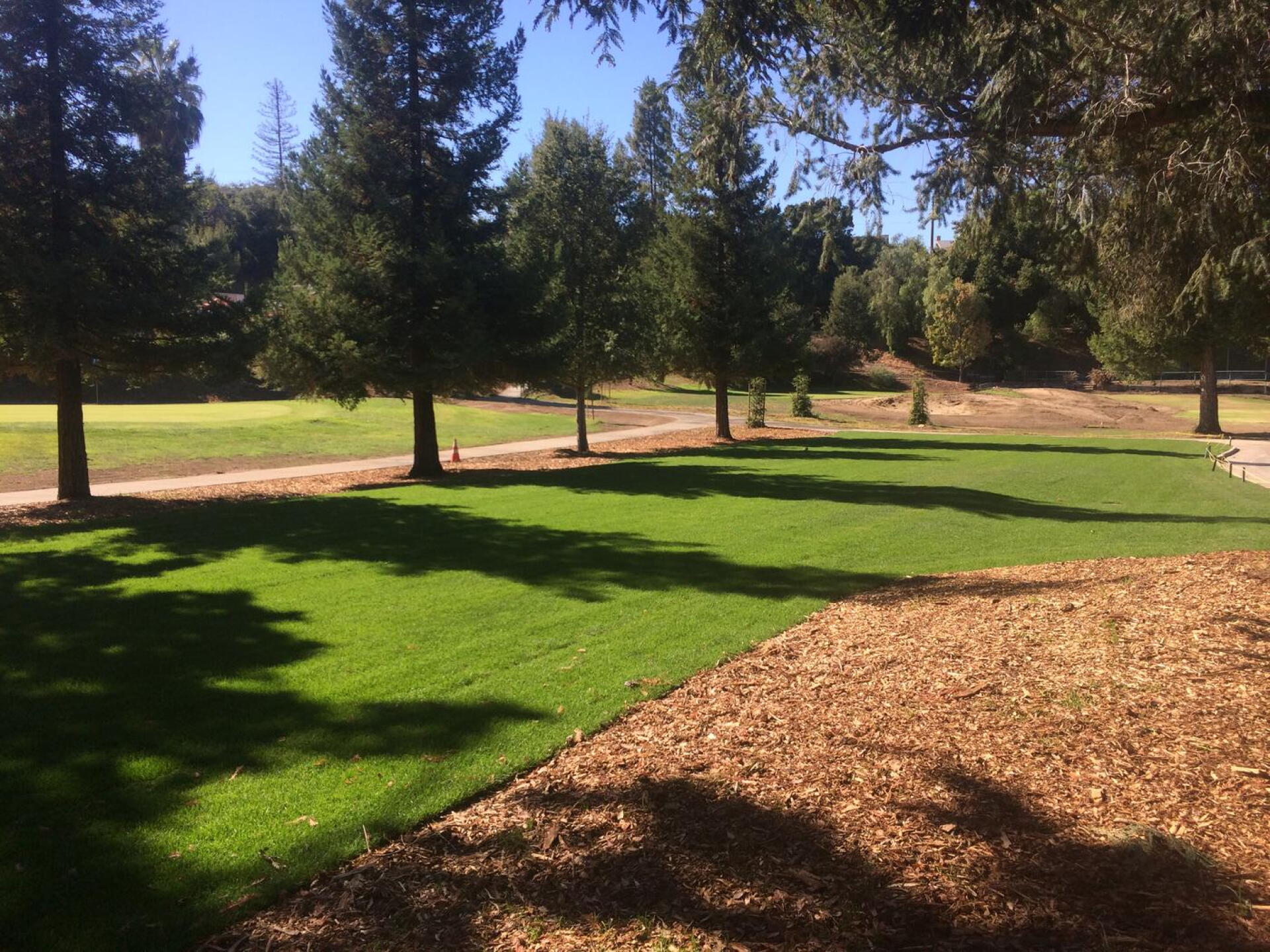 New 1st tee with #18 being renovated in the background. (Photo submitted by ncjrgolf on 09/19/2015)