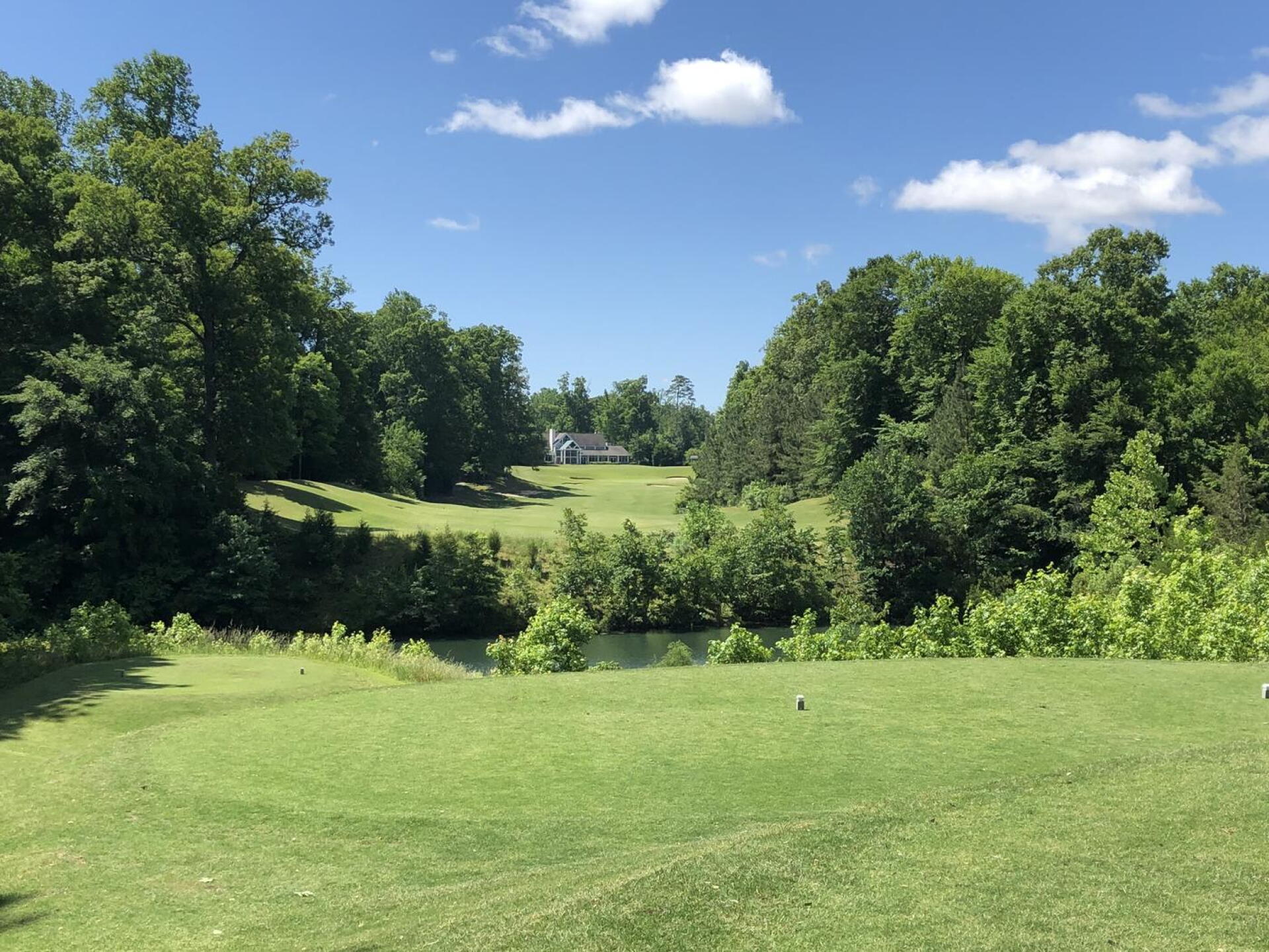 18th hole with a hazard in front of the tees (Photo submitted by iteeup on 05/31/2021)