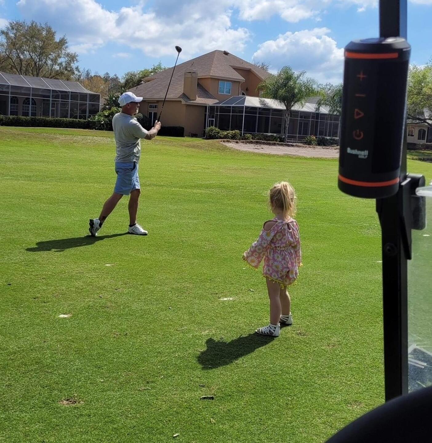 I had a little cheerleader helping us with our swing. (Photo submitted by Bridgecowboy on 02/28/2022)