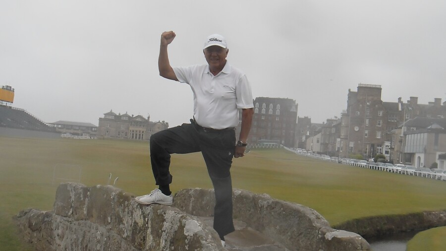 A flex on the Swilcan Bridge