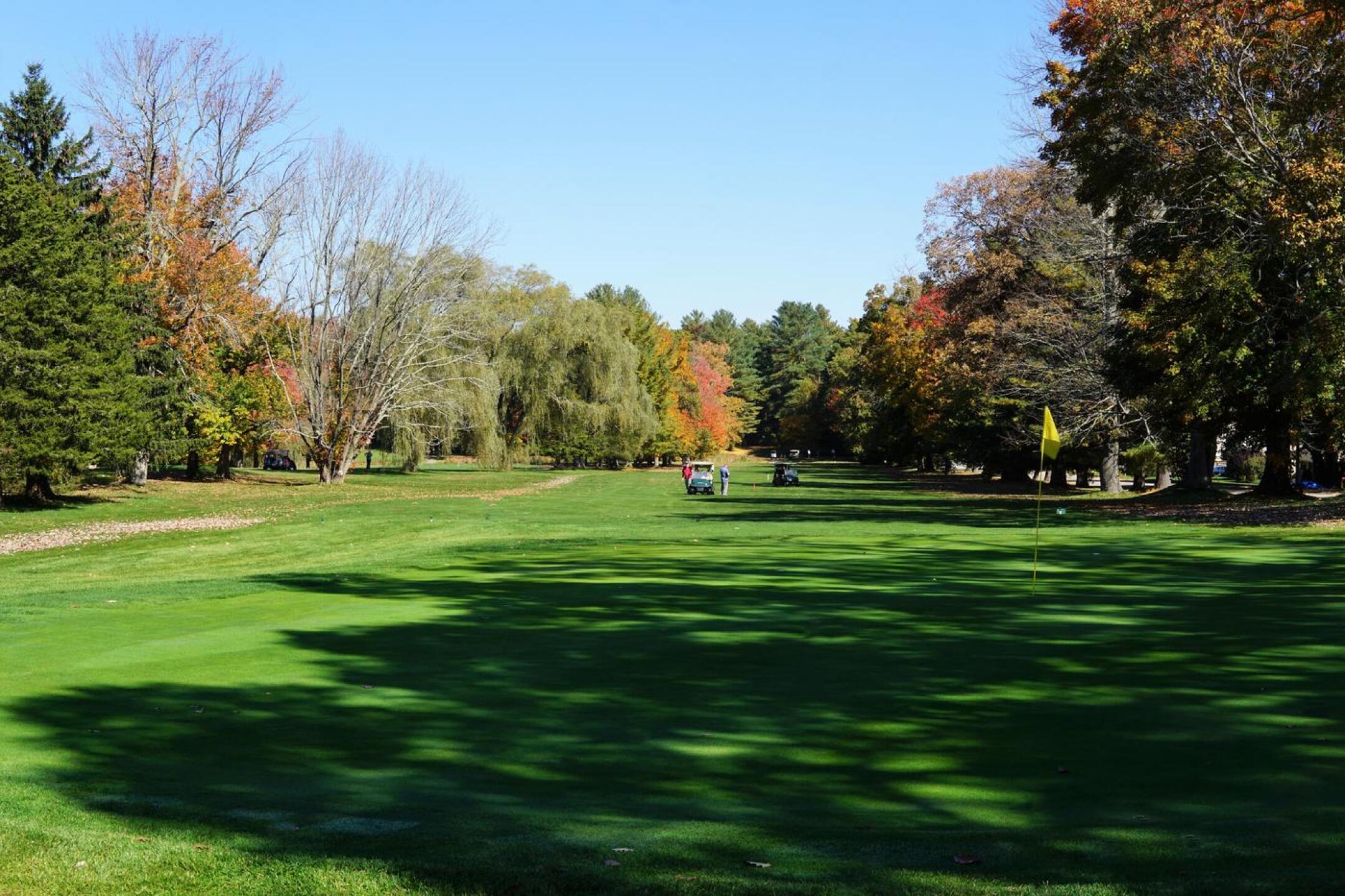 The ninth is a straightforward hole; it plays gradually uphill to this large green. (Photo submitted by AptlyLinked on 10/20/2022)