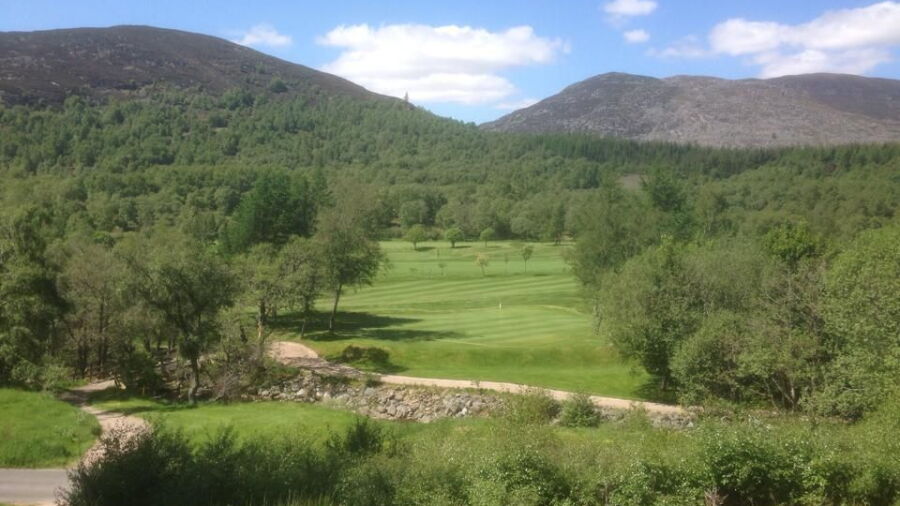 Tight fairway at Kingussie Golf Club