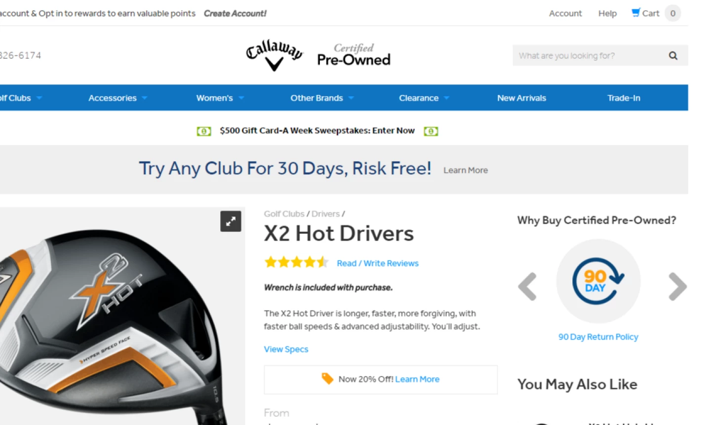 Callaway - preowned golf clubs