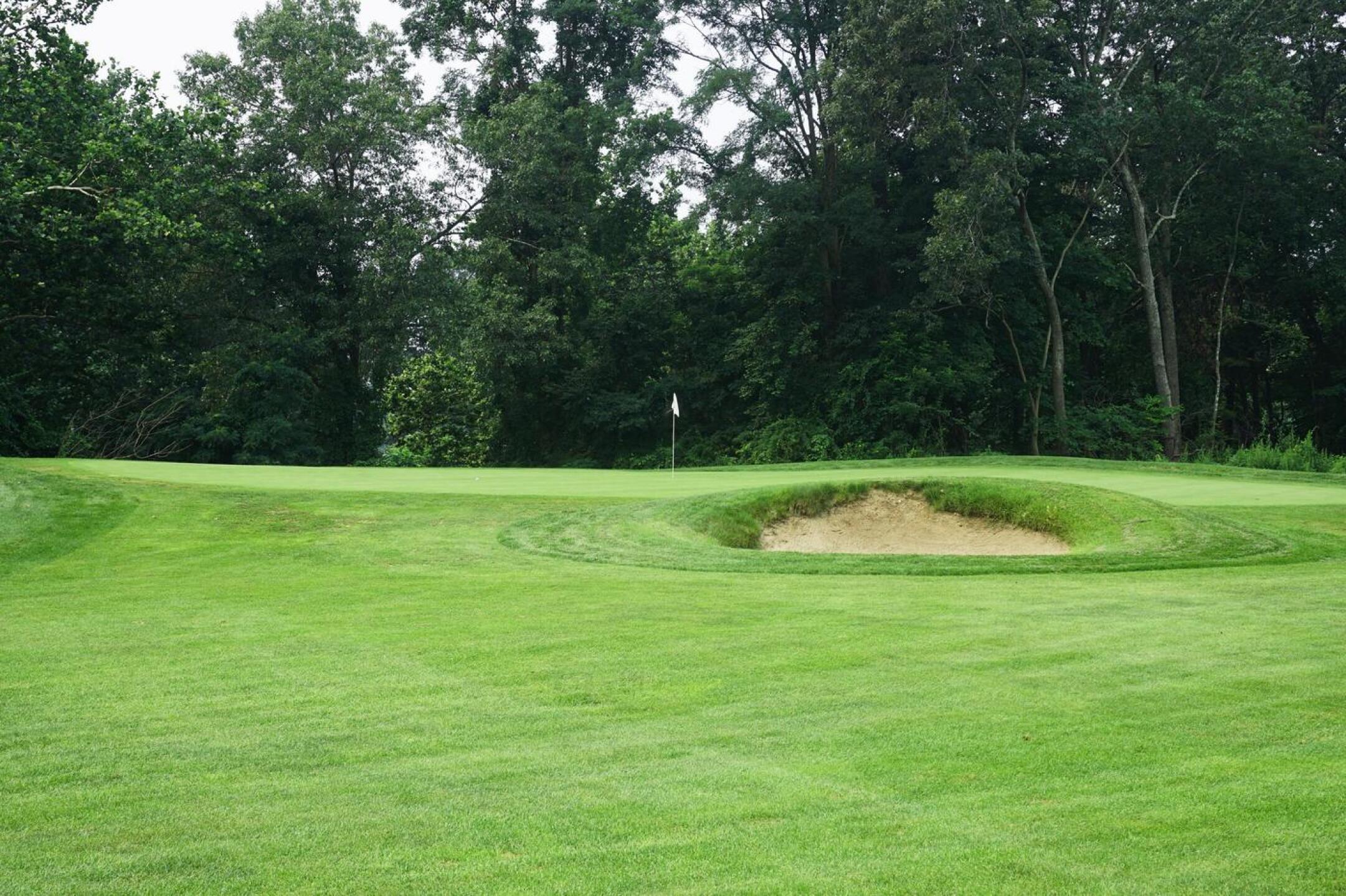 Red, Second; Par 4, 309. This dogleg left hole finishes at an elevated and well-contoured green. (Photo submitted by AptlyLinked on 07/23/2021)