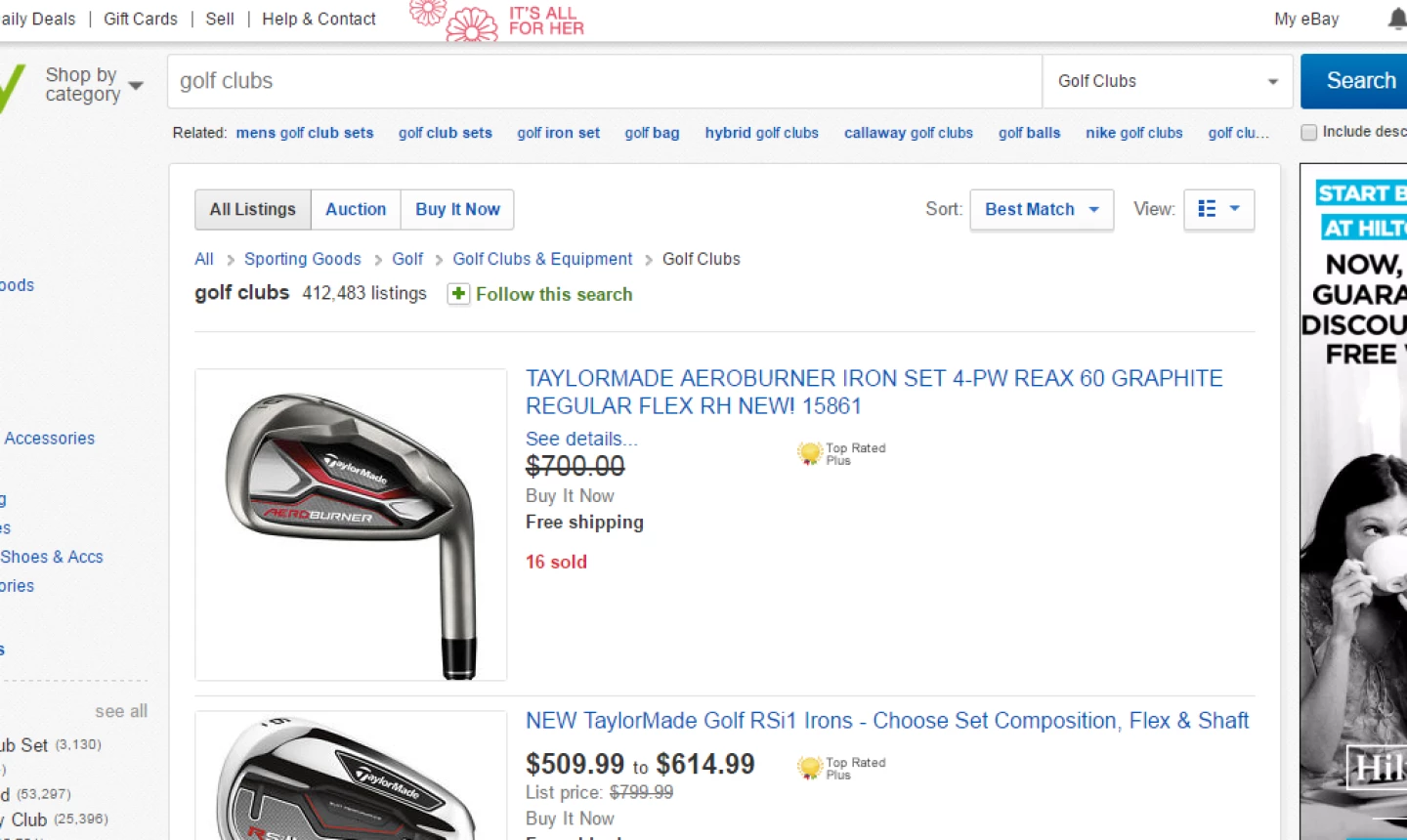 eBay golf equipment