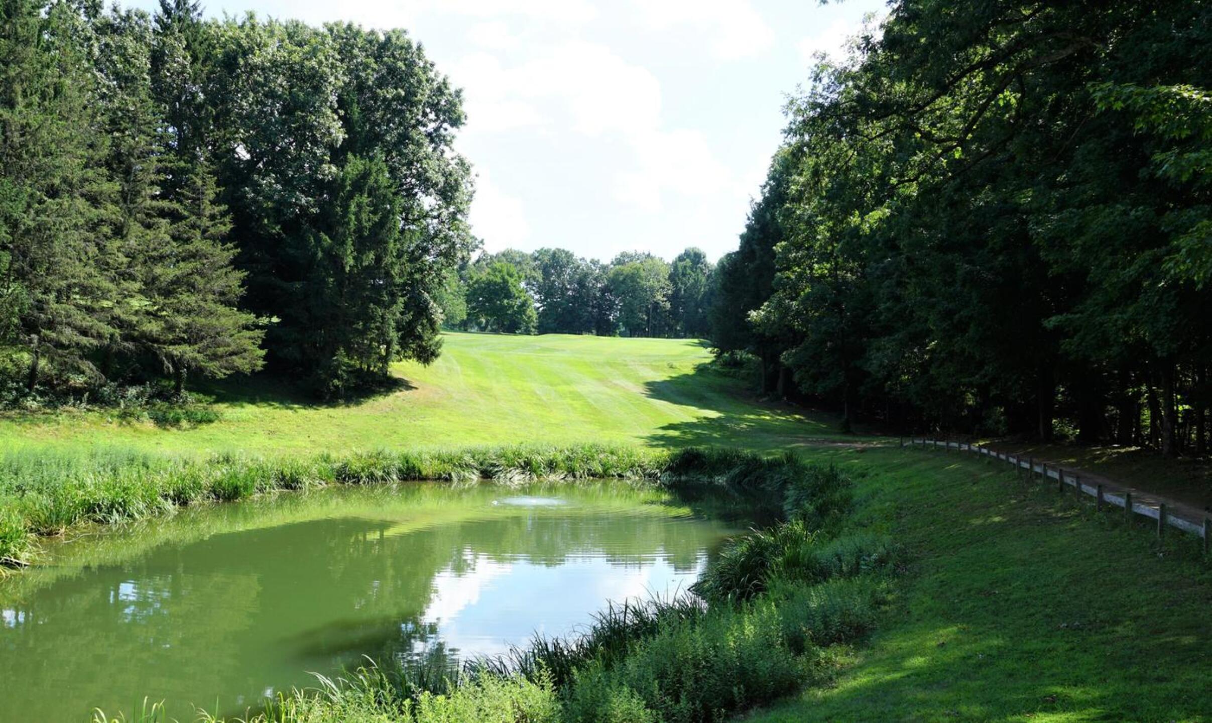 At number two, a large pond lies in front of the tee, ready to swallow missed tee shots. (Photo submitted by AptlyLinked on 08/13/2020)