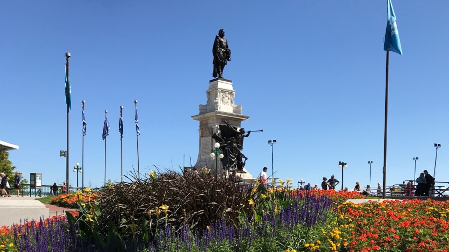 Samuel De Champlain monument in Quebec City